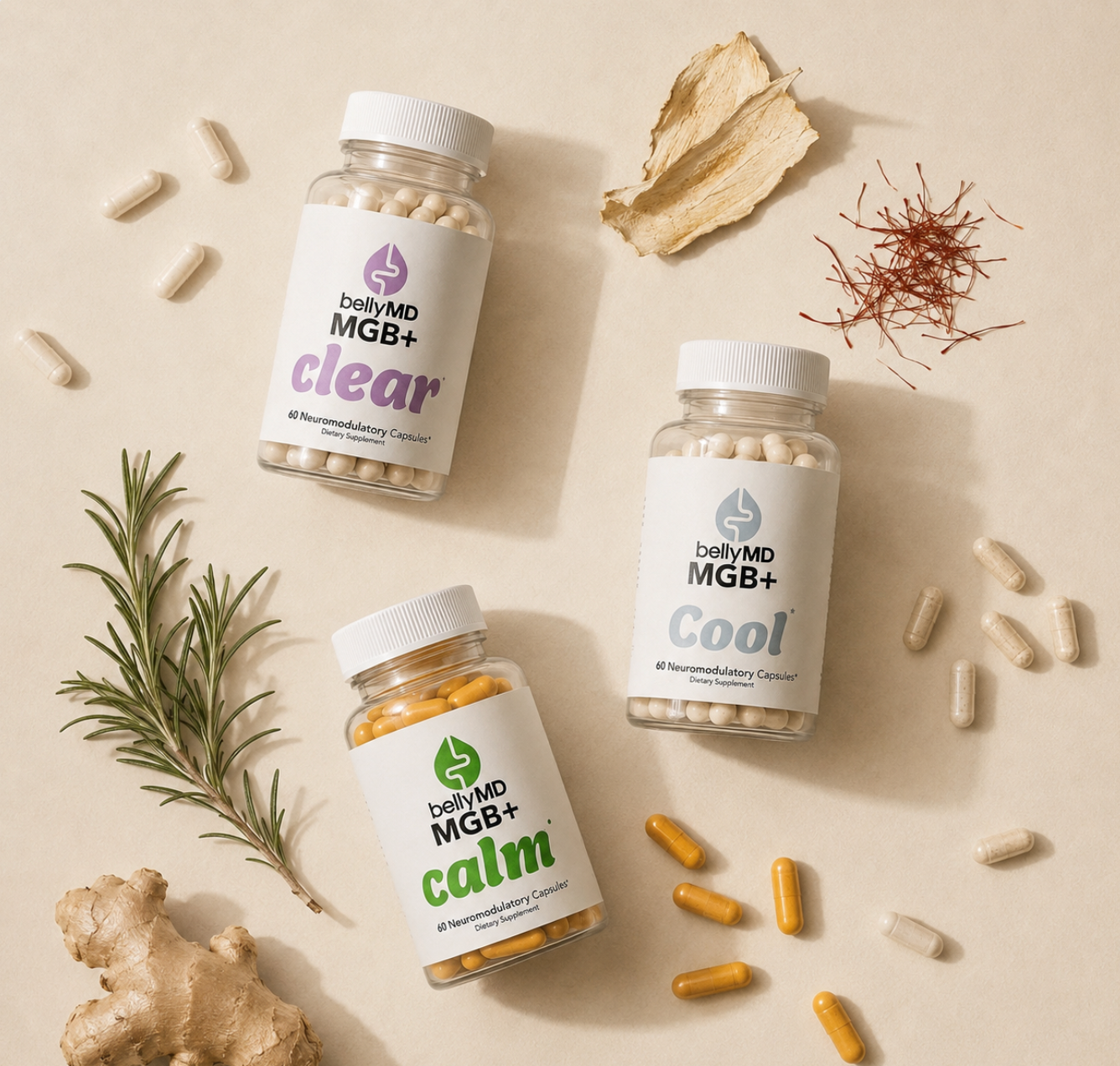 MGB+ Trio: Clear, Cool, Calm formulas