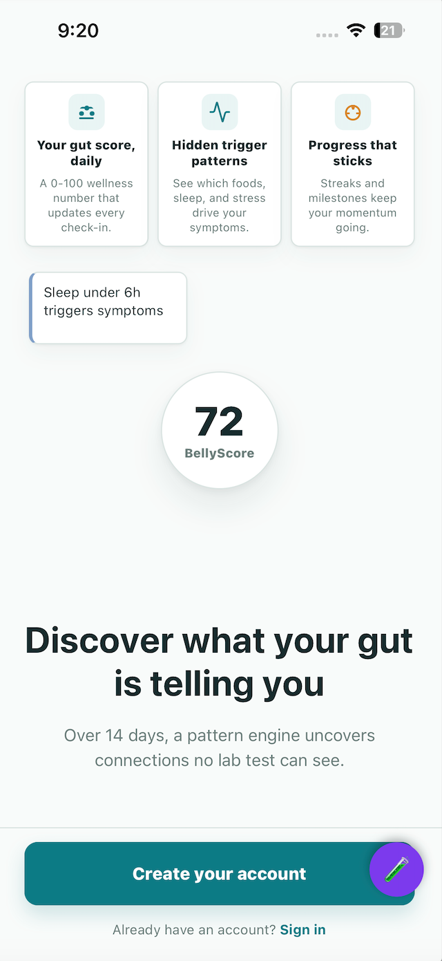 MeNome app — gut-brain axis map