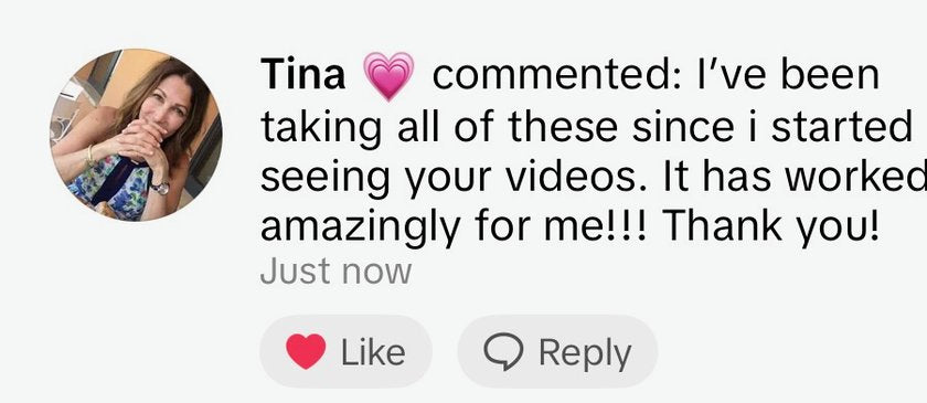 A public TikTok comment describing this person's experience with the B1 and magnesium core