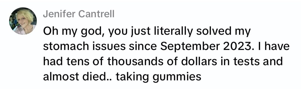 Real customer comment from social media