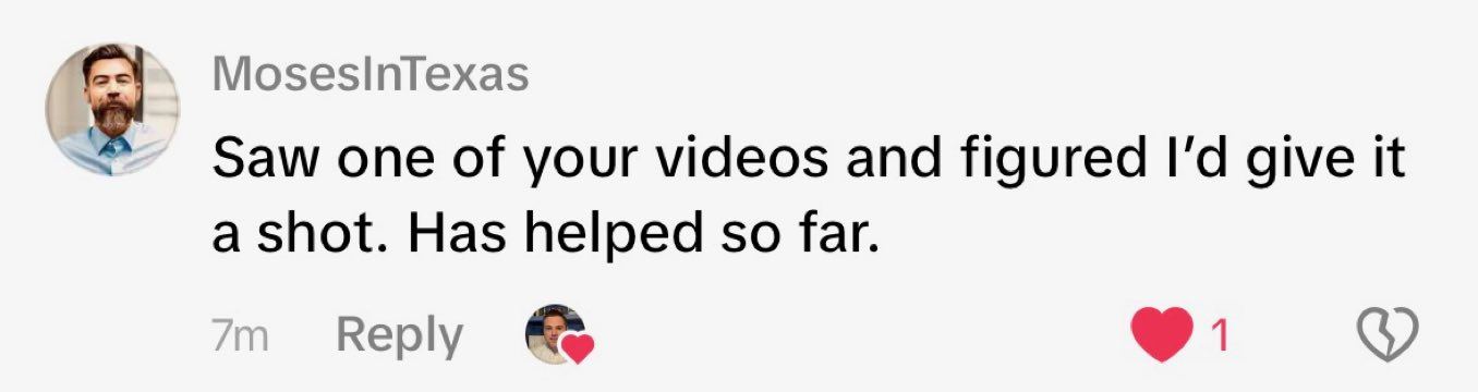 Real customer comment from social media
