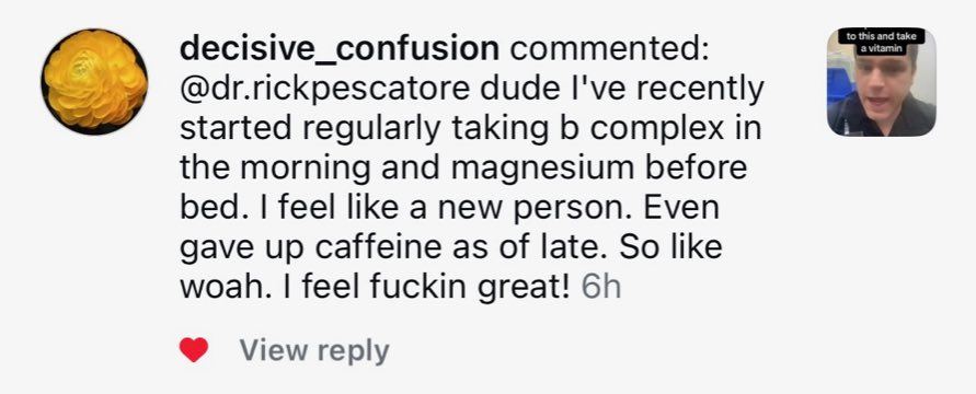 Real customer comment from social media