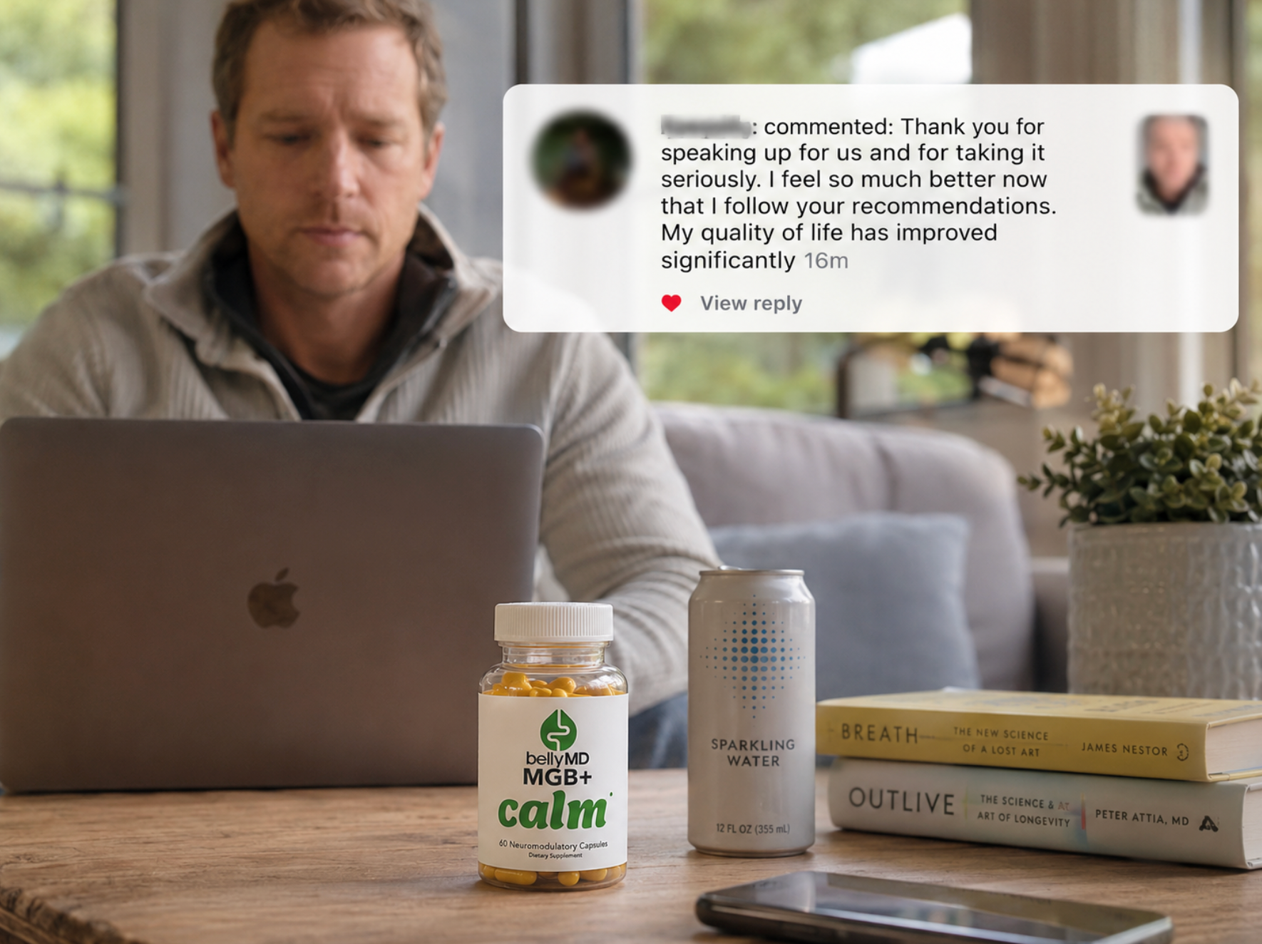 Customer comment: Thank you for speaking up for us and taking it seriously. I feel so much better. My quality of life has improved significantly.